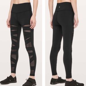 Size 10 Wunder Under Mesh Leggings Lululemon